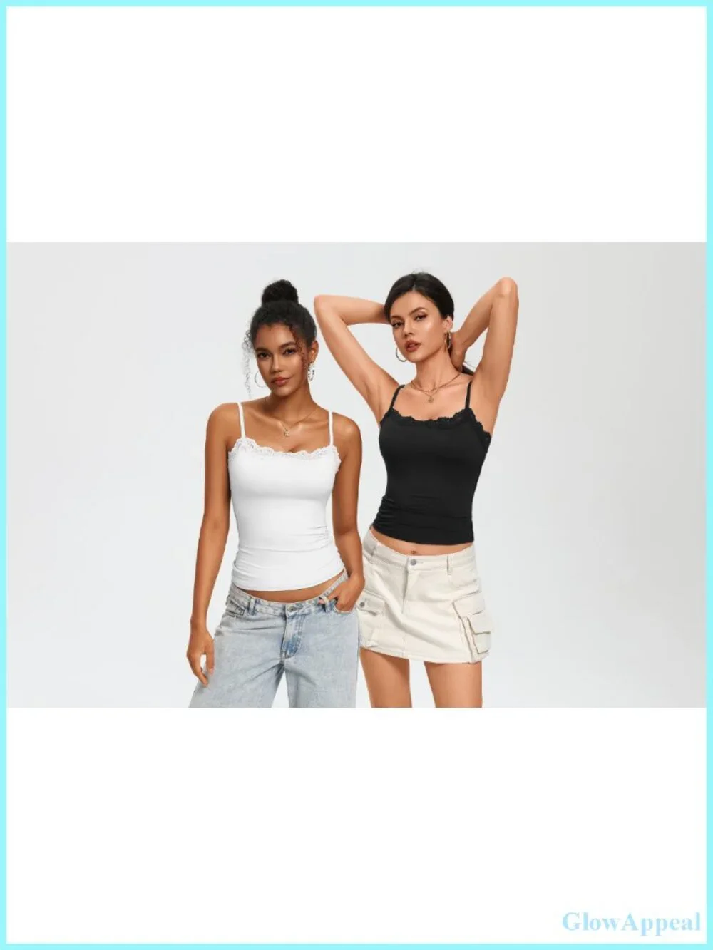 Lace Trim Square Neck Camisole Tank Top Going Out Slim Fit Summer Staple